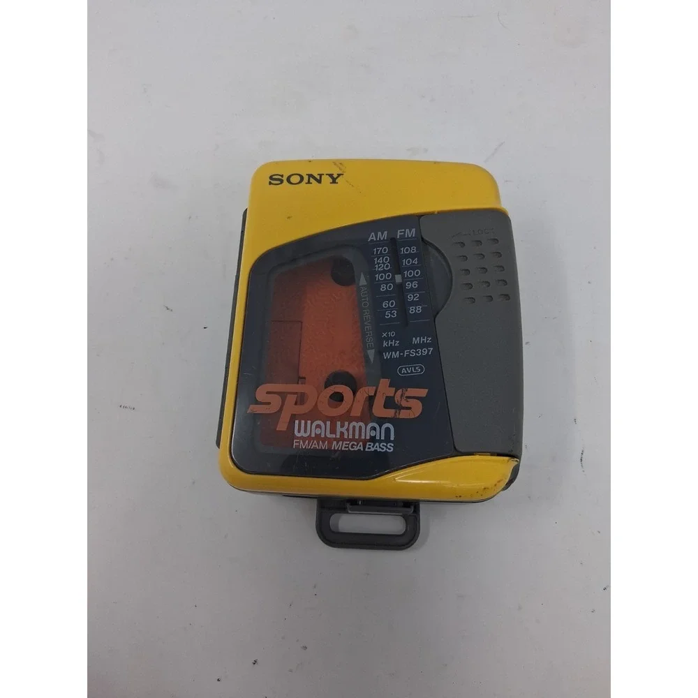 Sony Sports Walkman WM-FS397 Cassette AM/FM Radio (MEGA BASE/CLIP) For Parts. S